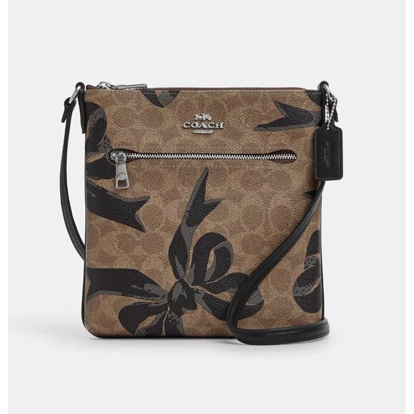 Coach CAB00 Mini Rowan File Bag In Signature Canvas With Bow Print  NWT - Picture 1 of 2